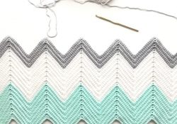 A Chevron Crochet Blanket Basic Guide Crochet Chevron Blanket In Mint Dove And White Daisy Farm Crafts