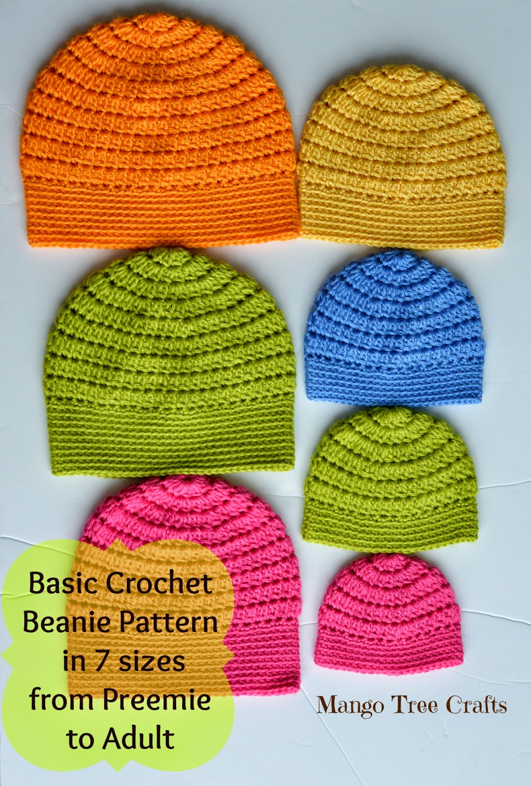 Premie Crochet Hat Pattern Free Basic Beanie Crochet Pattern All Sizes ...